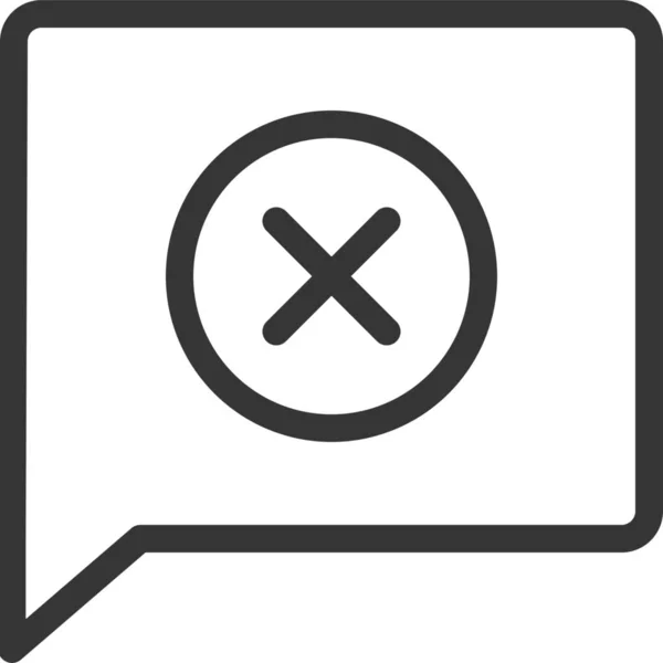 Cancel Chat Bubble Cross Icon Outline Style — Stock Vector