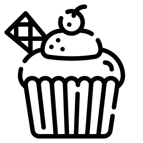 Jul Cupcake Bageri Ikon — Stock vektor