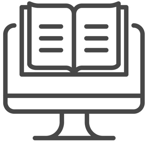 Libro Ebook Icono Educación Estilo Esquema — Archivo Imágenes Vectoriales