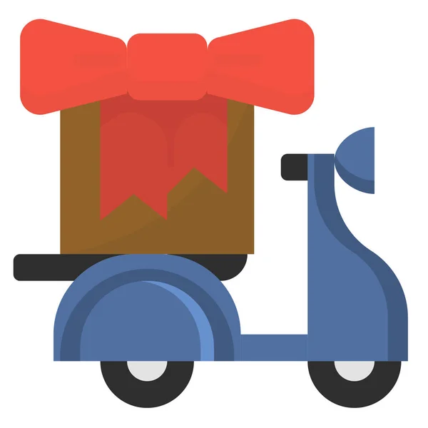 Birthday Delivery Gift Icon Flat Style — Stock Vector
