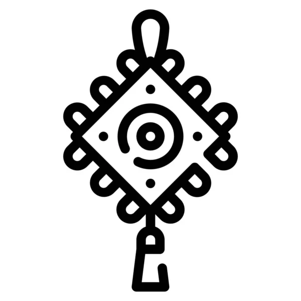 Ikona Kultury Chińskiej Amuletu Kategorii Kultura Społeczności — Wektor stockowy