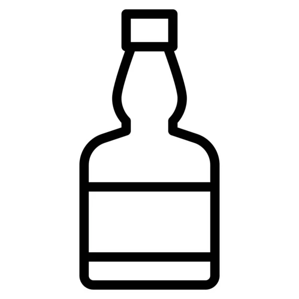 Drank Fles Cocktail Icoon Outline Stijl — Stockvector