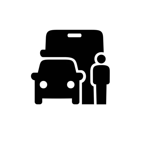 Bus Car Travel Icon Solid Style — Stock Vector