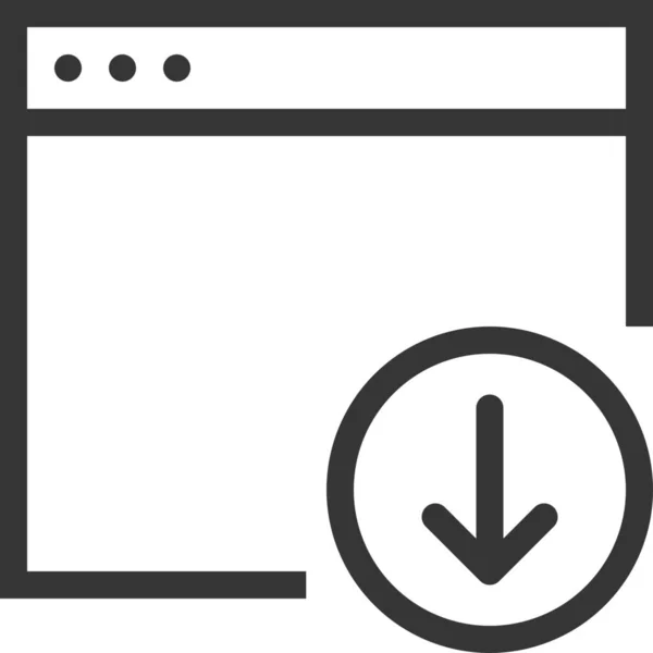 Browser Computer Decrease Icon Outline Style — Stock Vector