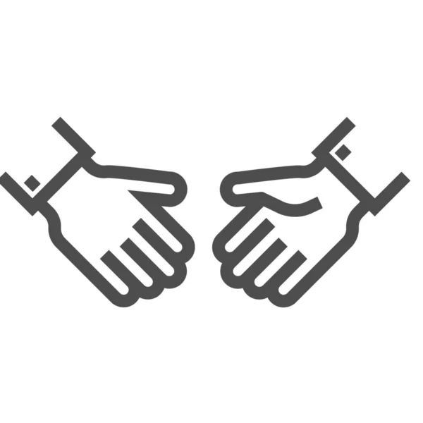 Business Commit Deal Icon Outline Stil — Stockvektor