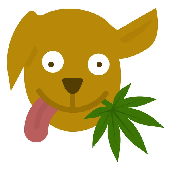 Animal Cannabis Dog Icon Flat Style — Stock Vector