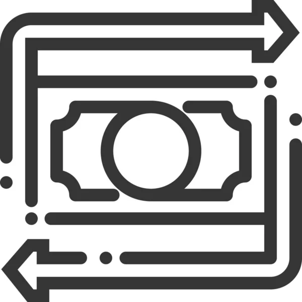 Bargeld Digitale Methode Symbol Outline Stil — Stockvektor