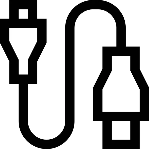 Kabel Dalam Ikon Plug Dalam Gaya Outline - Stok Vektor