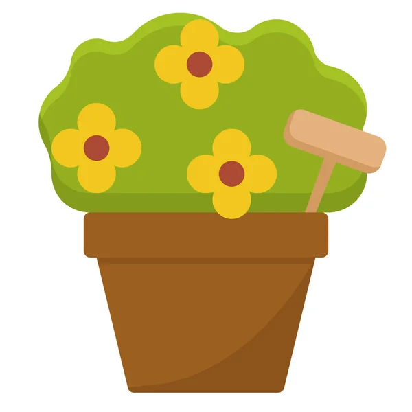 Dekorativa Blommor Trädgård Ikon — Stock vektor
