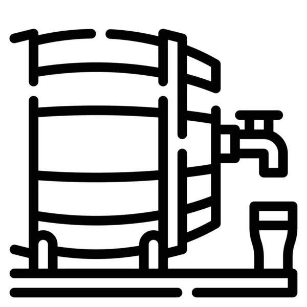Alcool Baril Bière Icône — Image vectorielle