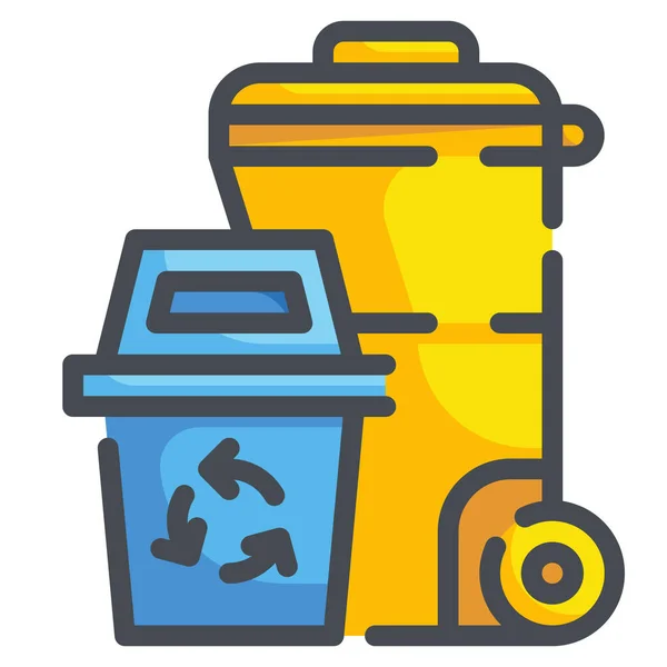 Bin Dustbin Garbage Icon Family Home Category — Stock Vector