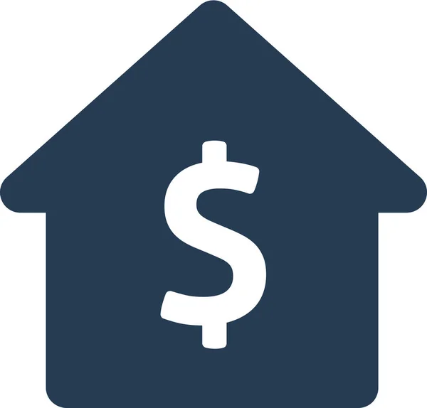 Ícone Pagamento Dinheiro Casa Estilo Sólido — Vetor de Stock