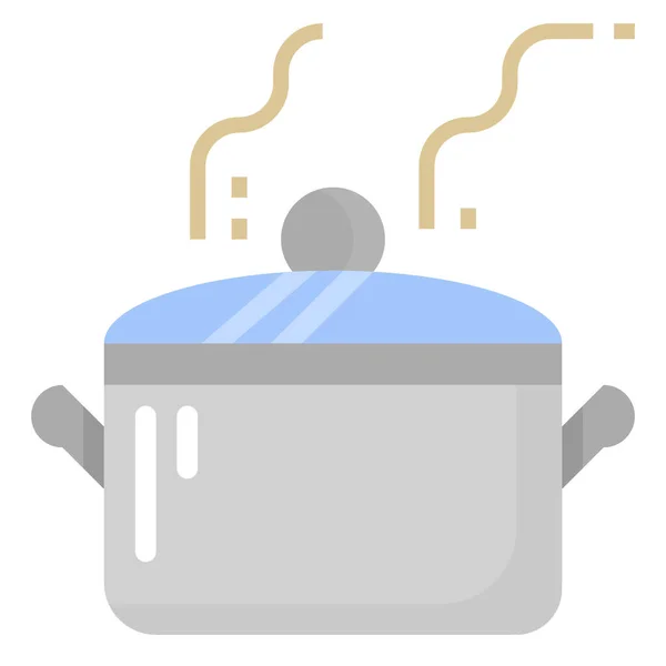 Kochen Heiße Küche Ikone Flachen Stil — Stockvektor