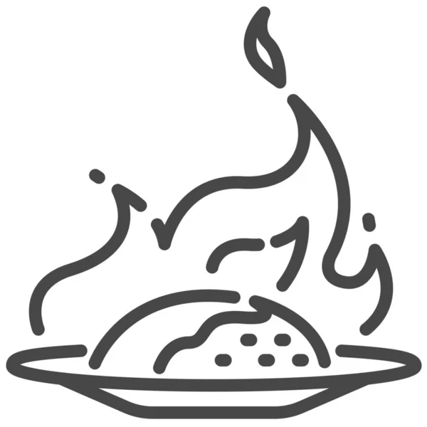 Chilli Curry Icono Comida Estilo Esquema — Vector de stock