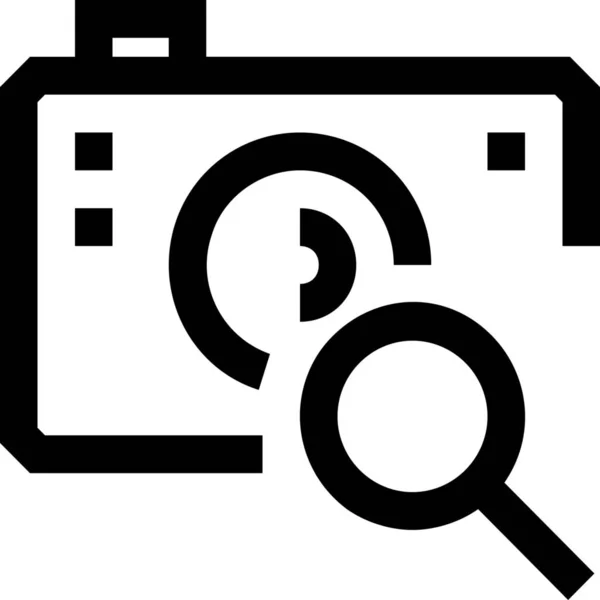 Camera Magnifier Mobile Icon Outline Style — Stock Vector