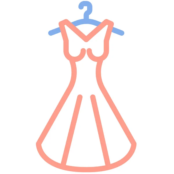 Νυφικό Φόρεμα Εικονίδιο Του Γάμου Στυλ Περίγραμμα — Διανυσματικό Αρχείο