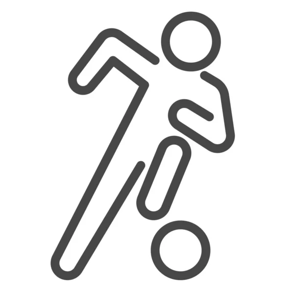 Bal Dribbelen Voetbal Pictogram Outline Stijl — Stockvector