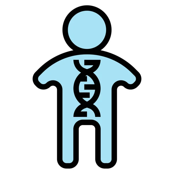 Dna Genetik Genom Ikon Fylld Skiss Stil — Stock vektor