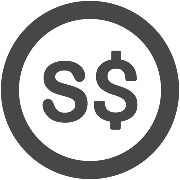 Ikona Waluty Pieniężnej Zarysie — Wektor stockowy