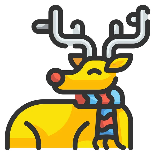 Mamífero Navidad Animal Icono — Vector de stock