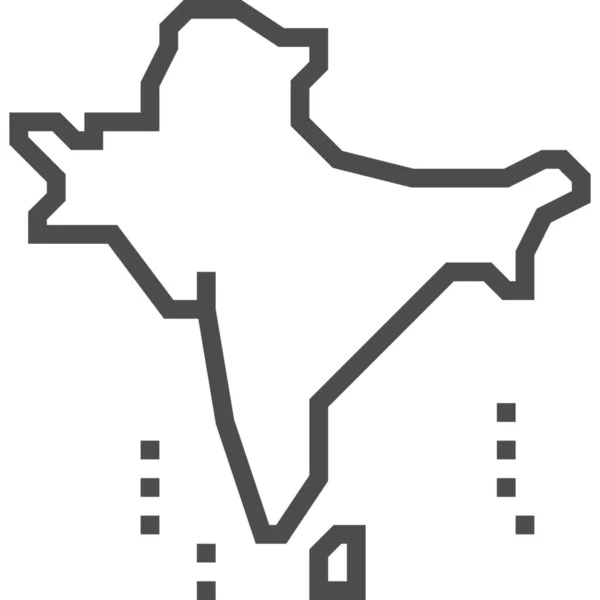 Ikona Kraju Subkontynentu Indyjskiego Kategorii Mapy Nawigacja — Wektor stockowy