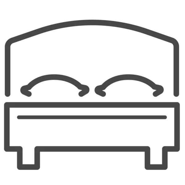 Кровать Двуспальная Кровать Значок Стиле Outline — стоковый вектор