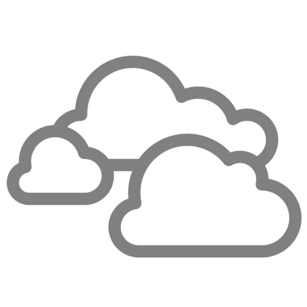 Εικονίδιο Τοπίου Δεδομένων Σύννεφο Στυλ Περίγραμμα — Διανυσματικό Αρχείο