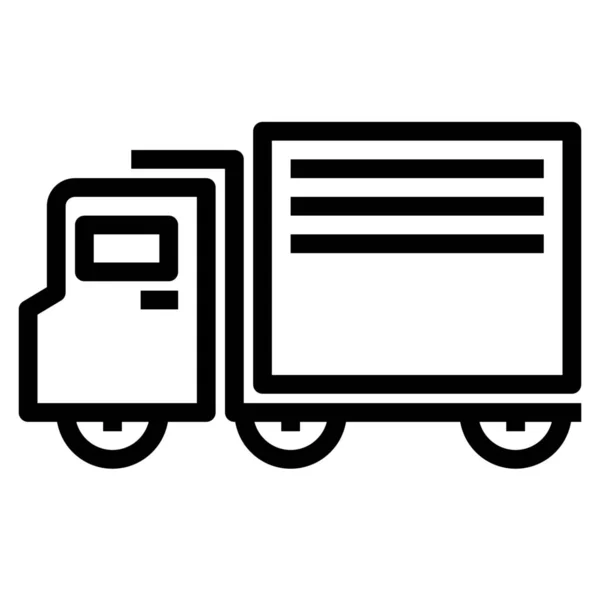 Logistik Pengiriman Ikon Transportasi Dalam Gaya Outline - Stok Vektor