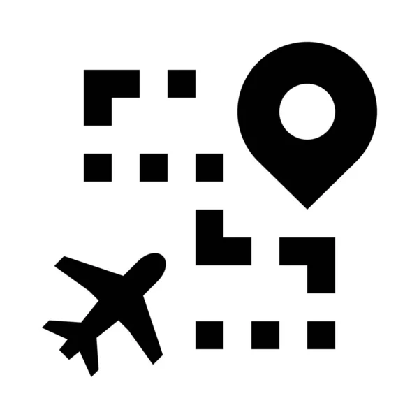 Vliegtuig Luchthaven Bestemming Pictogram — Stockvector