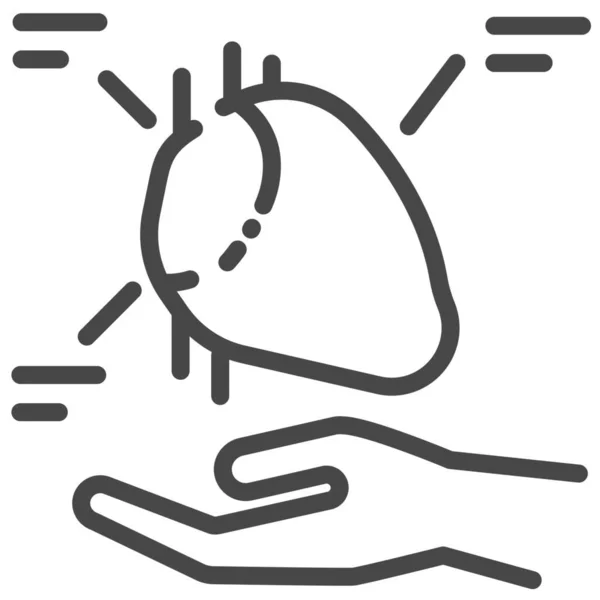 Diagnosticar Icono Médico Del Corazón Estilo Esquema — Archivo Imágenes Vectoriales