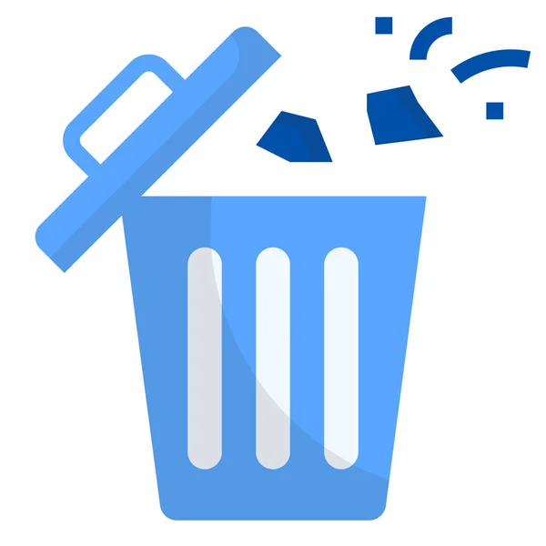 Bin Clean Elimination Icon Flat Style — Stock Vector