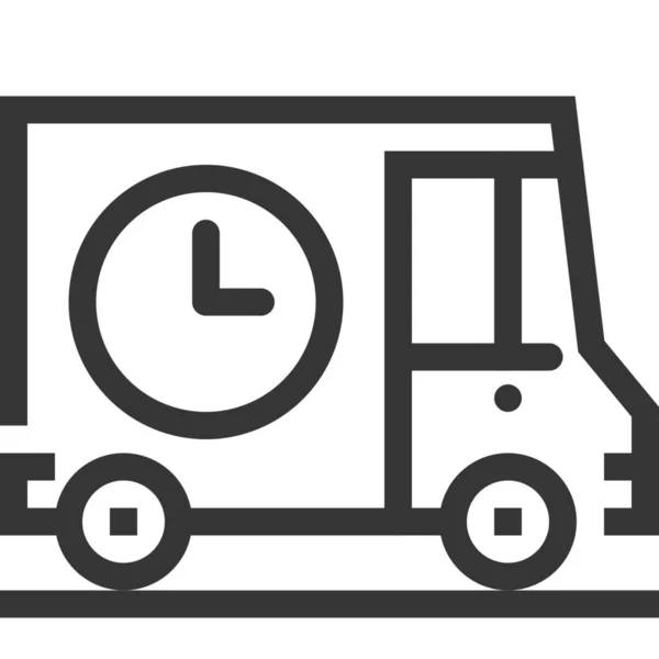 Icono Del Reloj Carga Del Automóvil Estilo Esquema — Vector de stock