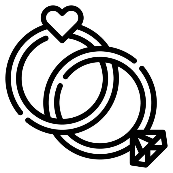 Ring Valentines Lover Icon Outline Style — Stock Vector