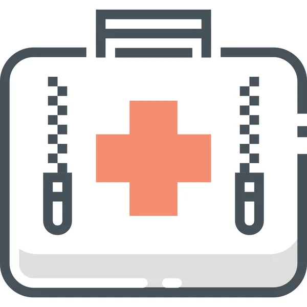 Aid Bag Doctor Icon Flat Style — Stock Vector