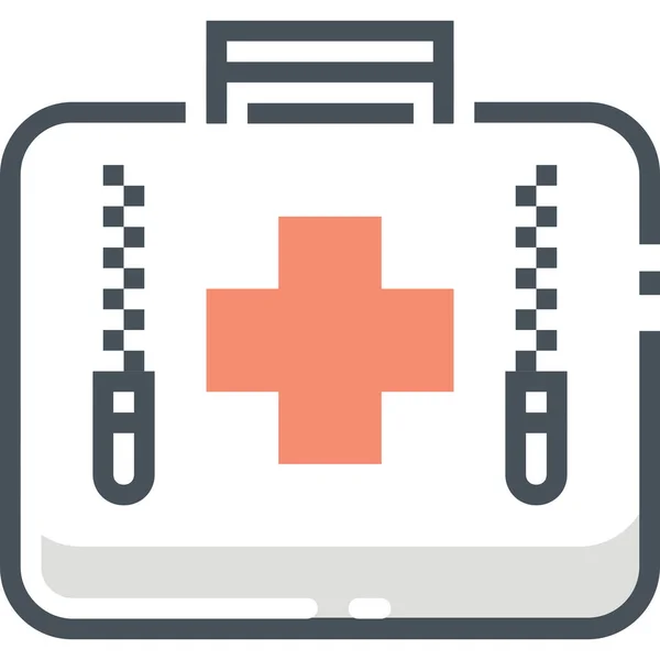 Bolsa Ayuda Icono Médico Estilo Plano — Vector de stock