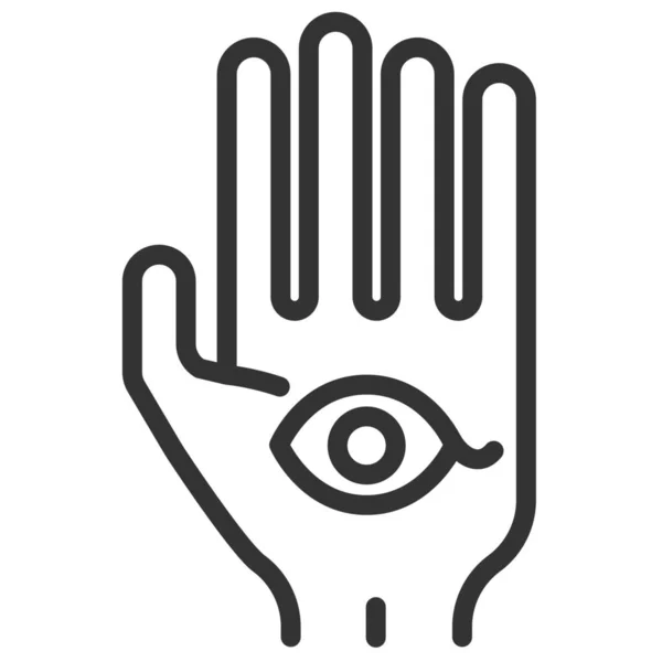 Ícone Hindi Mão Olho Estilo Esboço —  Vetores de Stock