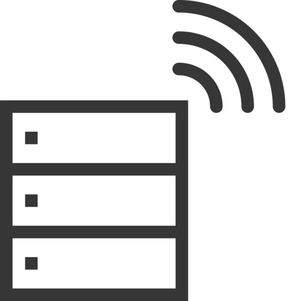 Computer Database Internet Icoon Outline Stijl — Stockvector