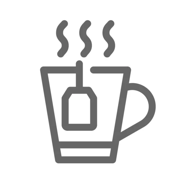 Tasse Heißer Tee Ikone Umriss Stil — Stockvektor