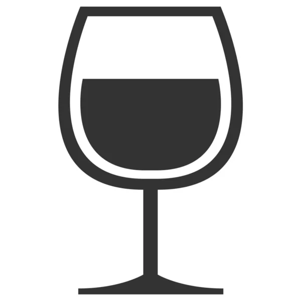 ソリッドスタイルのグラスワインアルコールのアイコン — ストックベクタ