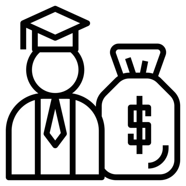 Budget Earning Education Icon Outline Style — Stock Vector