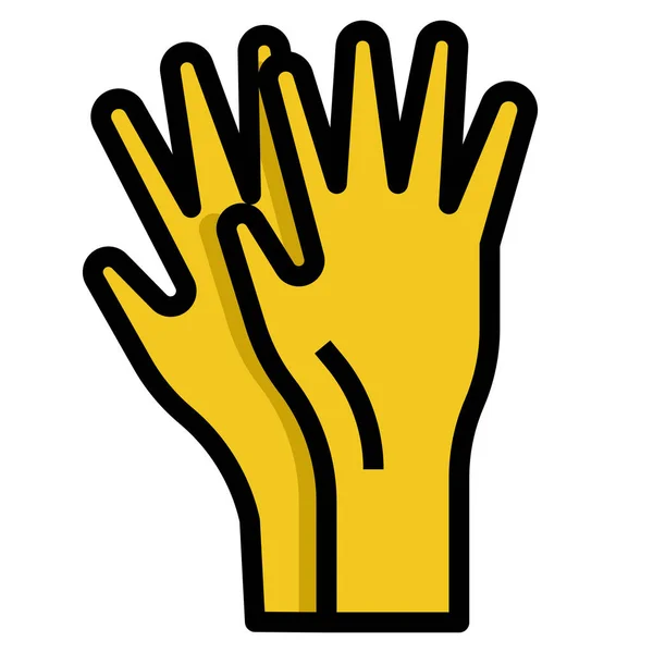 Чистые Перчатки Иконка Руки Семейной Домашней Категории — стоковый вектор