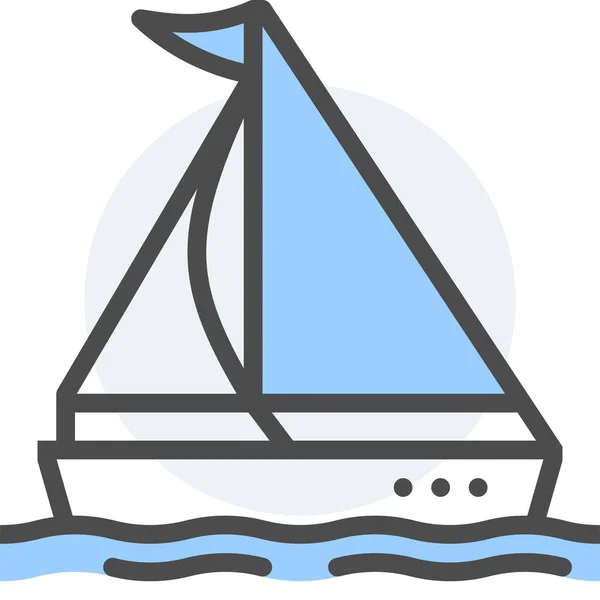 填装轮廓风格的船队赛艇图标 — 图库矢量图片