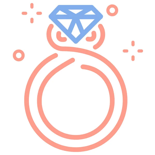 Engagement Marriage Precious Icon Outline Style — Stock Vector