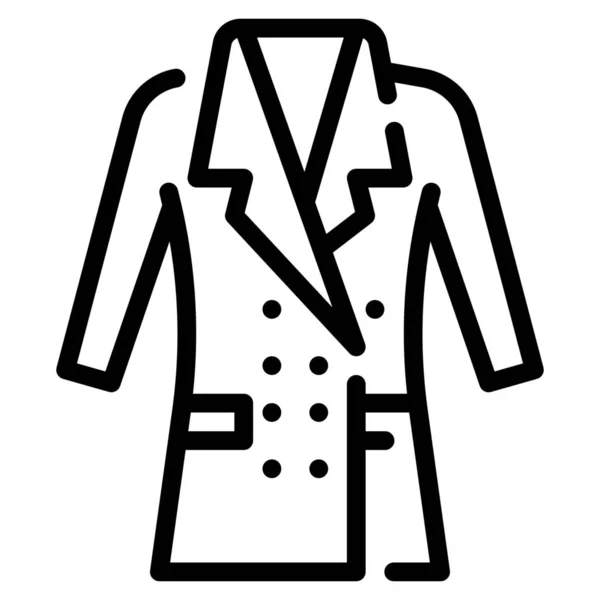 Manteau Veste Icône Dans Style Contour — Image vectorielle