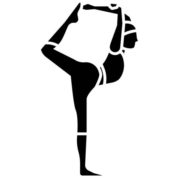 Asana Dancer Fitness Icon Solid Style — Stock Vector