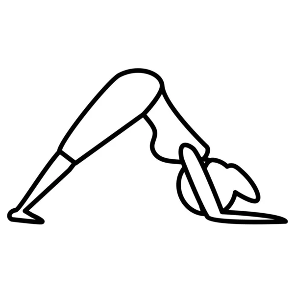 Dolphin Meditation Pose Icon Outline Style — Stock Vector