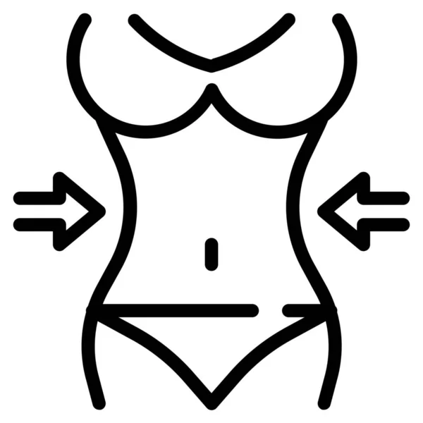 Beaty Bikini Body Ikona Stylu Zarys — Wektor stockowy