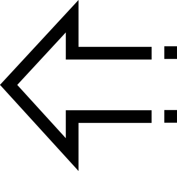 Flecha Izquierda Icono Estilo Esquema — Vector de stock