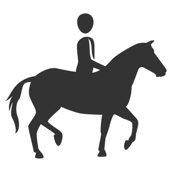 Cowboy Horse Horseback Icon Solid Style — Stock Vector