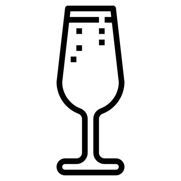 Nápojový Šampaňské Nápoj Ikona Stylu Obrysu — Stockový vektor